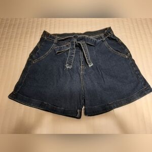 Paperbag Waist Jean Shorts